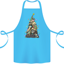 Christmas Sloth Tree Funny Xmas Cotton Apron 100% Organic Turquoise