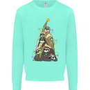 Christmas Sloth Tree Funny Xmas Kids Sweatshirt Jumper Peppermint