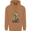 Christmas Sloth Tree Funny Xmas Mens 80% Cotton Hoodie Caramel Latte