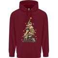 Christmas Sloth Tree Funny Xmas Mens 80% Cotton Hoodie Maroon