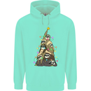 Christmas Sloth Tree Funny Xmas Mens 80% Cotton Hoodie Peppermint