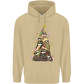 Christmas Sloth Tree Funny Xmas Mens 80% Cotton Hoodie Sand