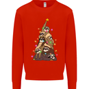 Christmas Sloth Tree Funny Xmas Mens Sweatshirt Jumper Bright Red