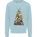 Christmas Sloth Tree Funny Xmas Mens Sweatshirt Jumper Light Blue