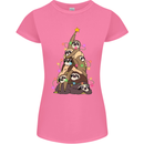 Christmas Sloth Tree Funny Xmas Womens Petite Cut T-Shirt Azalea