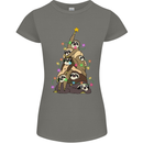 Christmas Sloth Tree Funny Xmas Womens Petite Cut T-Shirt Charcoal