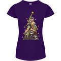 Christmas Sloth Tree Funny Xmas Womens Petite Cut T-Shirt Purple