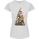 Christmas Sloth Tree Funny Xmas Womens Petite Cut T-Shirt White