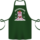 Christmas Snowicorn Funny Xmas Unicorn Cotton Apron 100% Organic Forest Green