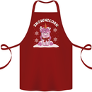 Christmas Snowicorn Funny Xmas Unicorn Cotton Apron 100% Organic Maroon