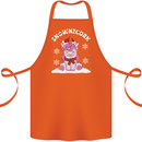 Christmas Snowicorn Funny Xmas Unicorn Cotton Apron 100% Organic Orange