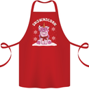 Christmas Snowicorn Funny Xmas Unicorn Cotton Apron 100% Organic Red