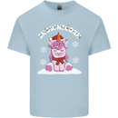 Christmas Snowicorn Funny Xmas Unicorn Kids T-Shirt Childrens Light Blue