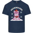 Christmas Snowicorn Funny Xmas Unicorn Kids T-Shirt Childrens Navy Blue