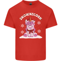 Christmas Snowicorn Funny Xmas Unicorn Kids T-Shirt Childrens Red