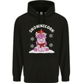 Christmas Snowicorn Funny Xmas Unicorn Mens 80% Cotton Hoodie Black