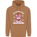 Christmas Snowicorn Funny Xmas Unicorn Mens 80% Cotton Hoodie Caramel Latte