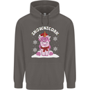 Christmas Snowicorn Funny Xmas Unicorn Mens 80% Cotton Hoodie Charcoal