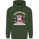 Christmas Snowicorn Funny Xmas Unicorn Mens 80% Cotton Hoodie Forest Green
