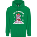 Christmas Snowicorn Funny Xmas Unicorn Mens 80% Cotton Hoodie Irish Green