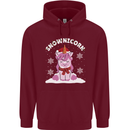 Christmas Snowicorn Funny Xmas Unicorn Mens 80% Cotton Hoodie Maroon