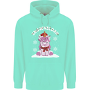 Christmas Snowicorn Funny Xmas Unicorn Mens 80% Cotton Hoodie Peppermint