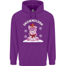 Christmas Snowicorn Funny Xmas Unicorn Mens 80% Cotton Hoodie Purple