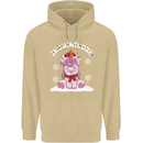 Christmas Snowicorn Funny Xmas Unicorn Mens 80% Cotton Hoodie Sand
