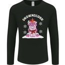 Christmas Snowicorn Funny Xmas Unicorn Mens Long Sleeve T-Shirt Black