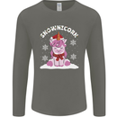 Christmas Snowicorn Funny Xmas Unicorn Mens Long Sleeve T-Shirt Charcoal
