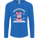 Christmas Snowicorn Funny Xmas Unicorn Mens Long Sleeve T-Shirt Royal Blue