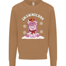 Christmas Snowicorn Funny Xmas Unicorn Mens Sweatshirt Jumper Caramel Latte