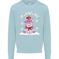 Christmas Snowicorn Funny Xmas Unicorn Mens Sweatshirt Jumper Light Blue