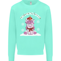 Christmas Snowicorn Funny Xmas Unicorn Mens Sweatshirt Jumper Peppermint