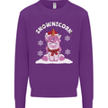 Christmas Snowicorn Funny Xmas Unicorn Mens Sweatshirt Jumper Purple