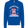 Christmas Snowicorn Funny Xmas Unicorn Mens Sweatshirt Jumper Royal Blue