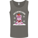 Christmas Snowicorn Funny Xmas Unicorn Mens Vest Tank Top Charcoal