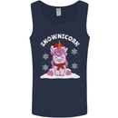 Christmas Snowicorn Funny Xmas Unicorn Mens Vest Tank Top Navy Blue