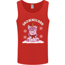 Christmas Snowicorn Funny Xmas Unicorn Mens Vest Tank Top Red