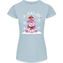 Christmas Snowicorn Funny Xmas Unicorn Womens Petite Cut T-Shirt Light Blue