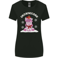 Christmas Snowicorn Funny Xmas Unicorn Womens Wider Cut T-Shirt Black