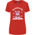 Christmas Snowicorn Funny Xmas Unicorn Womens Wider Cut T-Shirt Red
