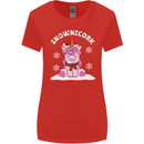 Christmas Snowicorn Funny Xmas Unicorn Womens Wider Cut T-Shirt Red