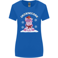Christmas Snowicorn Funny Xmas Unicorn Womens Wider Cut T-Shirt Royal Blue