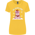 Christmas Snowicorn Funny Xmas Unicorn Womens Wider Cut T-Shirt Yellow