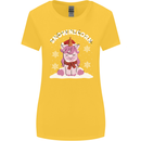 Christmas Snowicorn Funny Xmas Unicorn Womens Wider Cut T-Shirt Yellow