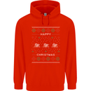 Christmas Swimming Design Childrens Kids Hoodie Bright Red