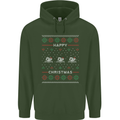 Christmas Swimming Design Childrens Kids Hoodie Forest Green