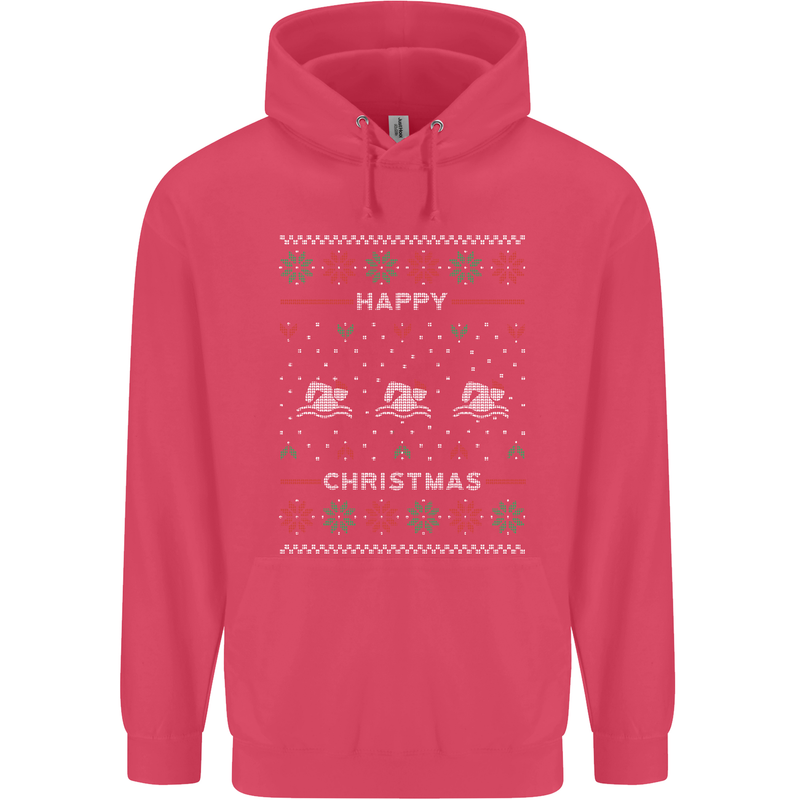 Christmas Swimming Design Childrens Kids Hoodie Heliconia