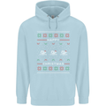 Christmas Swimming Design Childrens Kids Hoodie Light Blue